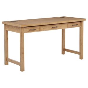 Vermes 55-inch 3-drawer Writing Desk with Power Outlet Light Ash Vermes 55-inch 3-drawer Writing Desk with Power Outlet Light Ash